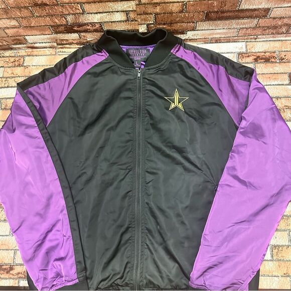 JEFFREE STAR FASHION Black and Purple Star Bomber Jacket L - Picture 5 of 11